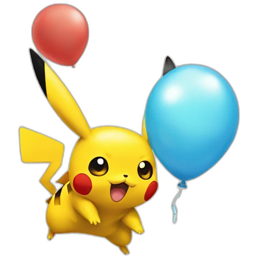 pikachu fly and ballon emoji