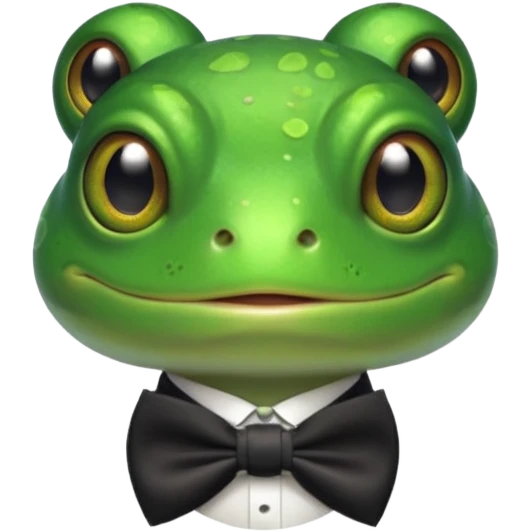 frog wearing bowtie emoji