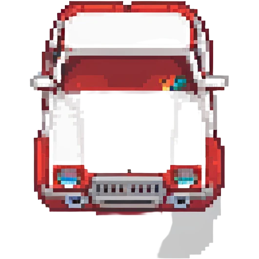 lego style Dacia car, isometric angle, red and white bricks emoji