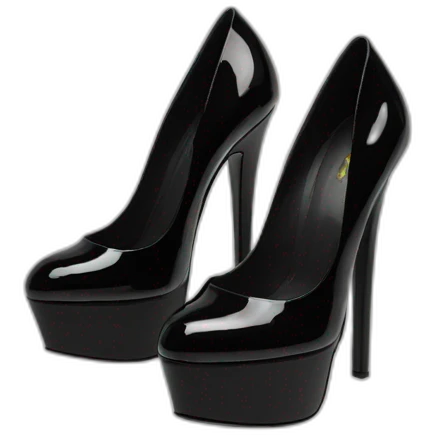Black Patent Leather Daffodile Platform Heels emoji