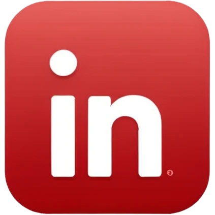 logo linkedin en blanc et rouge emoji
