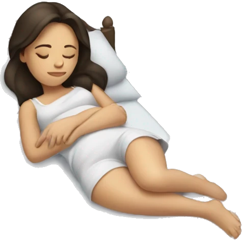 Brunette girl sleeping emoji