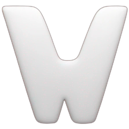 white letter w on red background emoji