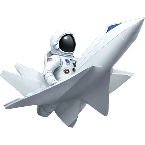Astronaut flying a paper airplane  emoji