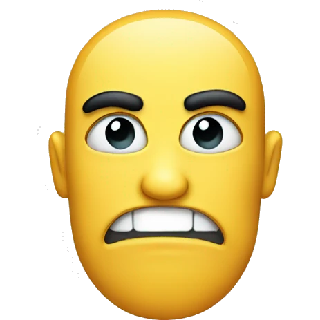 Smile annoyed face with annoyed symbol  emoji