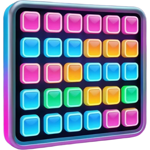 screen with blocks of code in bright colors emoji