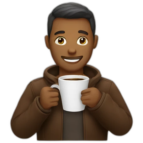 man with coffee emoji