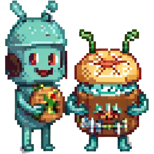Plankton with a Krabby Patty emoji