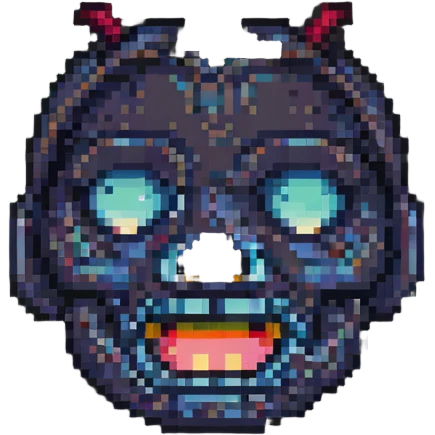 freaky face, pixelated, retro pixel art style emoji