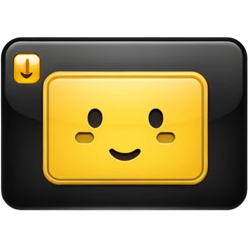 a sleek black yellow card emoji