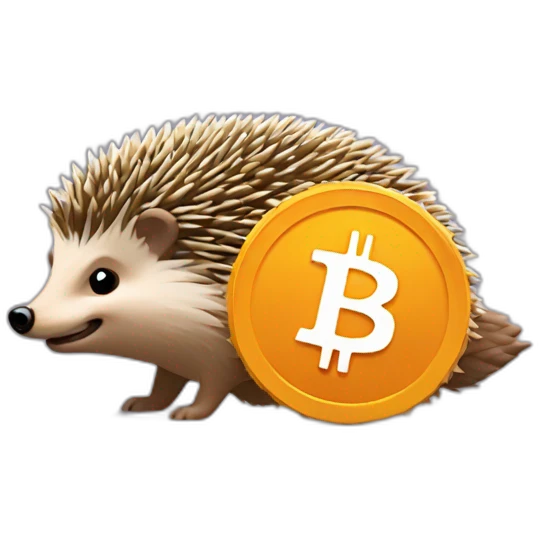 Hedgehog carry Bitcoin emoji