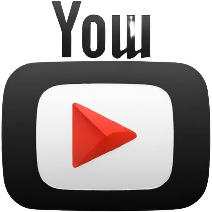 Realistic, YouTube logo design, white and black color emoji