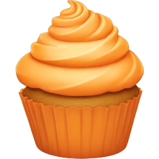 Happy Orange cupcake emoji