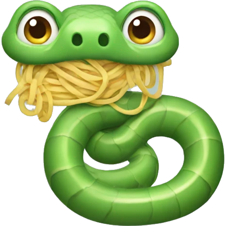 Snake with noodles emoji