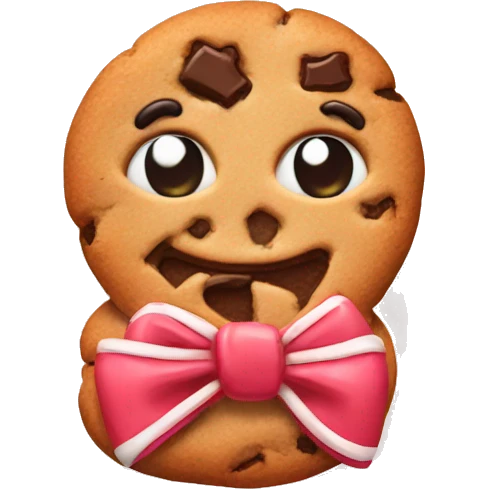 cookie with bow emoji