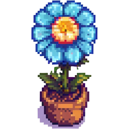pixel art flower, retro video game style emoji
