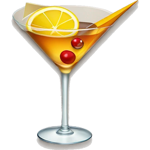 Paperplane cocktail in a cocktail glass emoji
