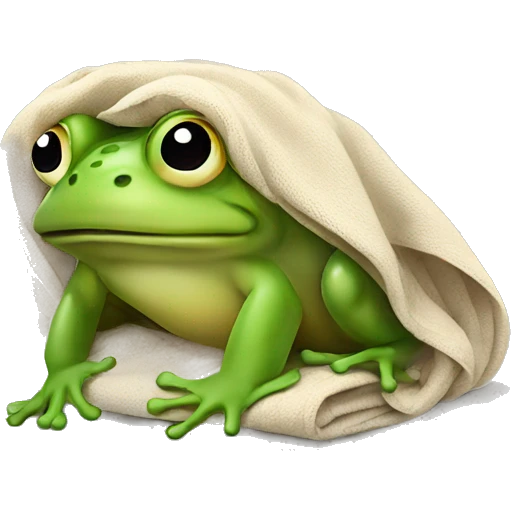 frog with blanket around its head  emoji