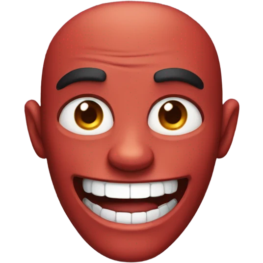 Red Skull with happy face  emoji