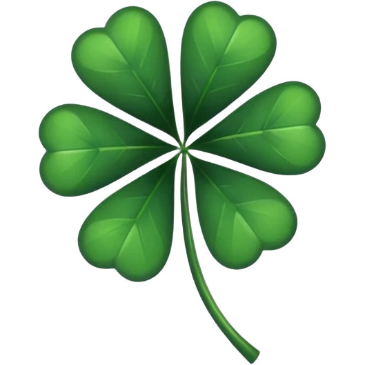 A completely black five leaf clover emoji