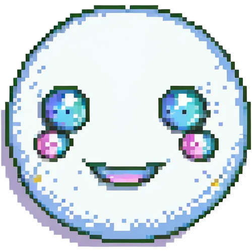 happy face with glitters emoji