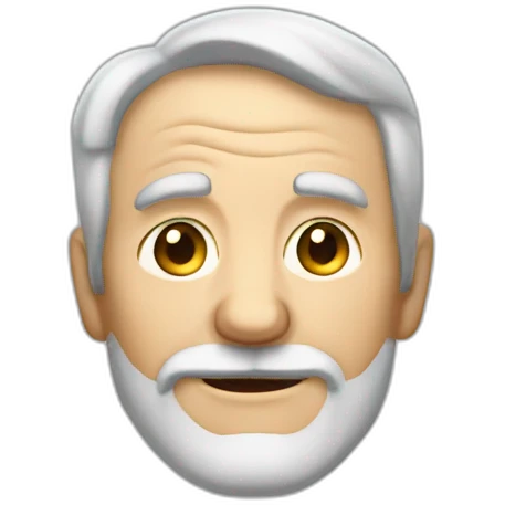 Gray haired old man with a short beard and classes; winking emoji