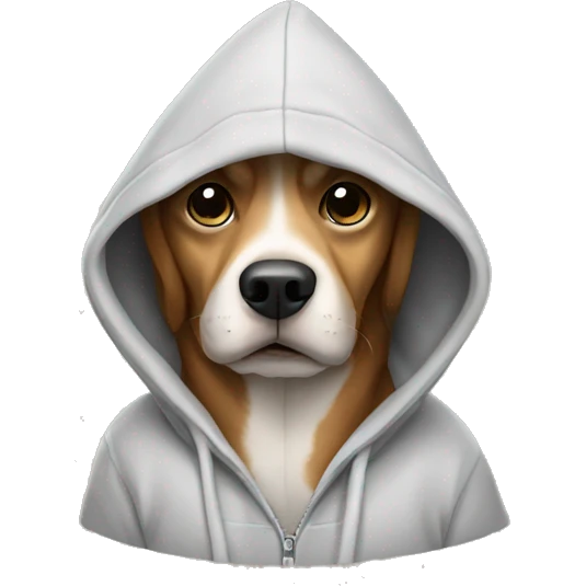 Dog wearing a hoodie emoji