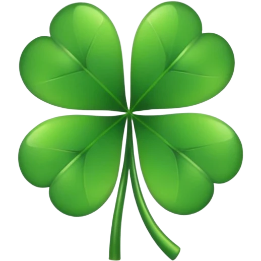 Lucky clover charm – green four-leaf clover. emoji