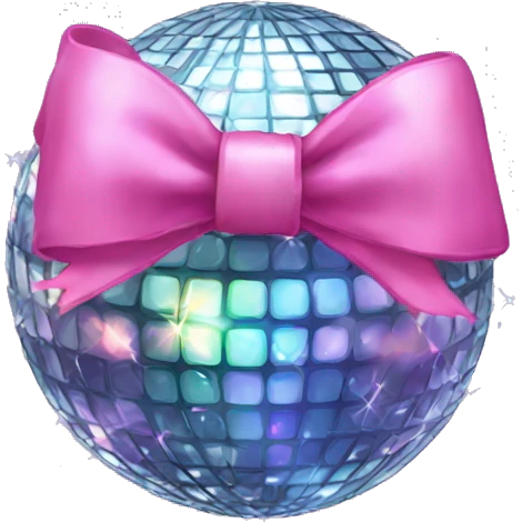 Disco ball with bow emoji