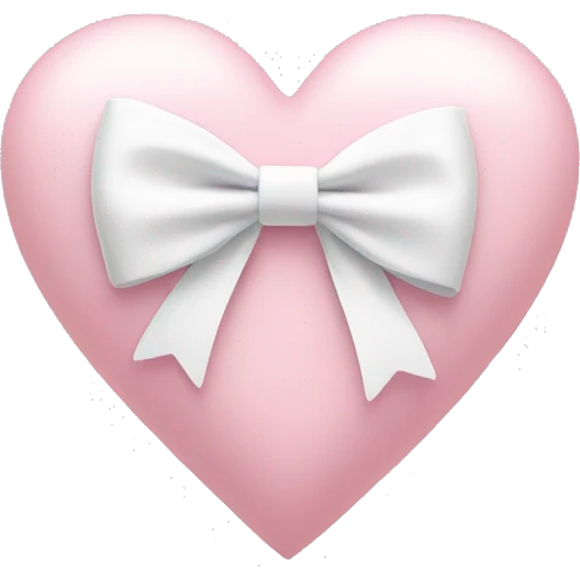 Pastel pink heart with white bow emoji