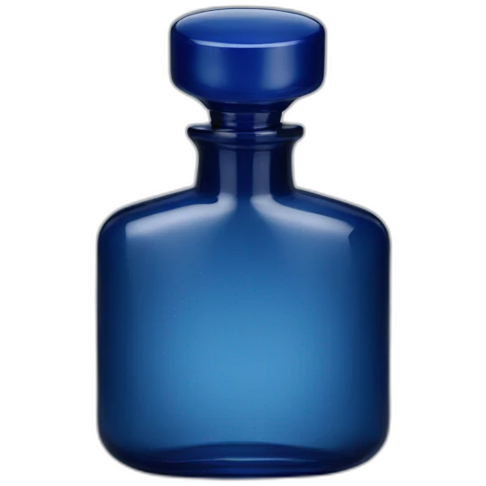 Perfume bottle in shape of a man's body, dark blue emoji