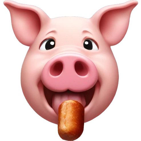 Pig eat sausage emoji