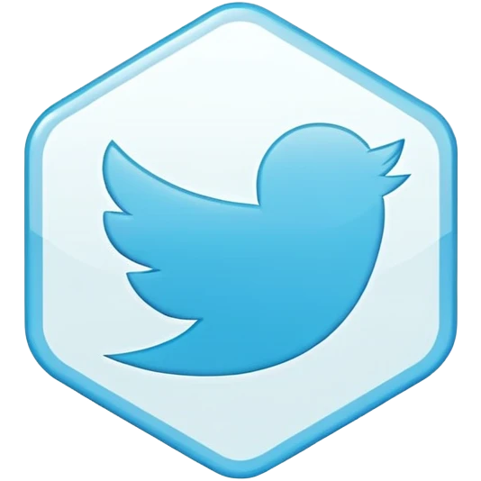 Twitter verification checkmark badge, light blue irregular octagon with white checkmark emoji