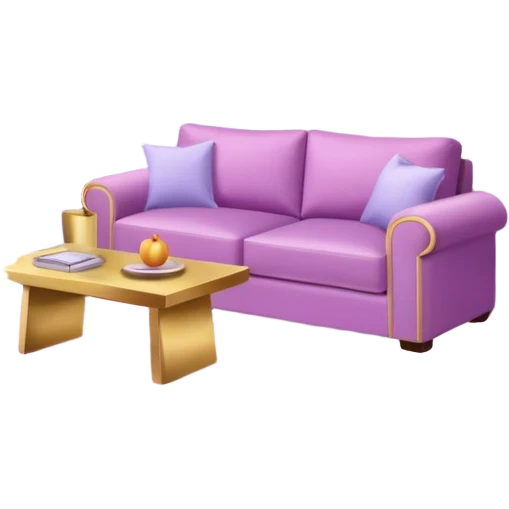 luxury studio apartment with pink, gold and lilac decorations emoji