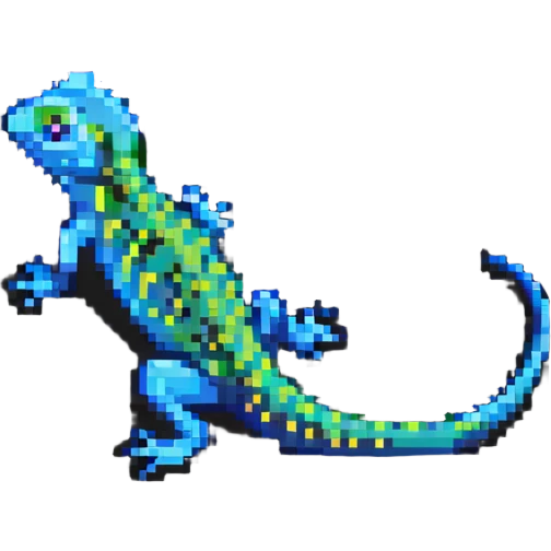 a gecko in side profile, pixel art style emoji