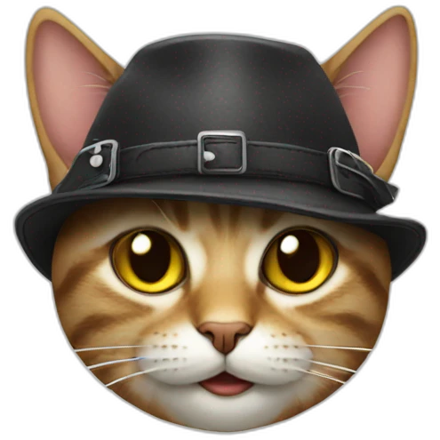 Cat wearing a punk hat emoji