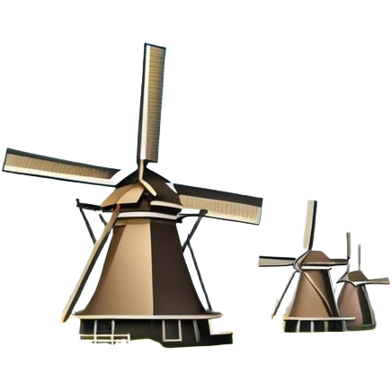 Cinematic Realistic Kinderdijk Windmills Landmark Emoji, showcasing traditional Dutch windmills aligned along a tranquil canal, with lush green fields, soft ripples in the water. emoji