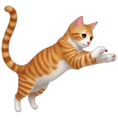 cat catching red dot emoji