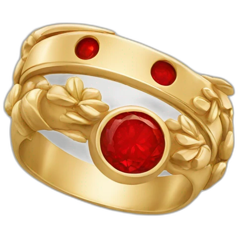 gold ring with red engraving emoji