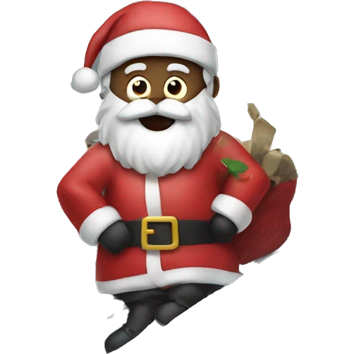 Santa stuck on a roof emoji