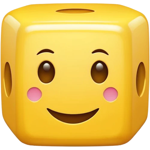 Cube yellow with a face emoji