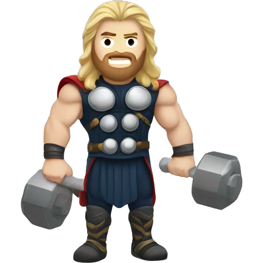 Thor with gym emoji
