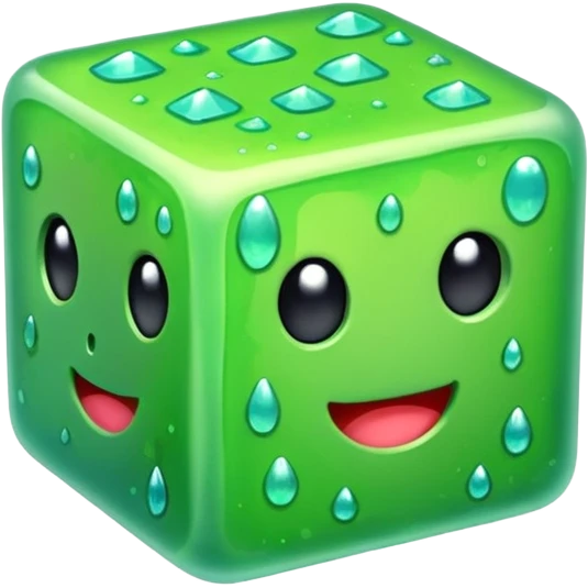 green slime block, with sparkles, no face emoji
