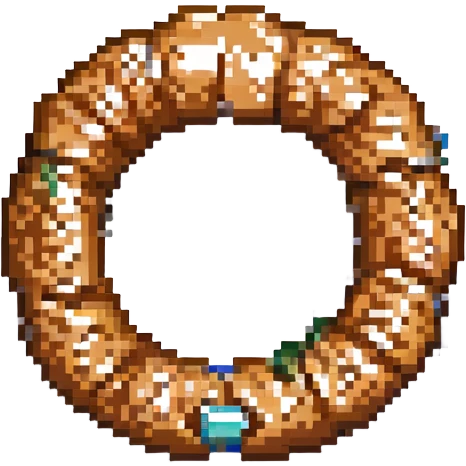 a simit, Turkish sesame bagel, pixel art style emoji