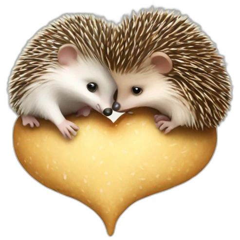 Hedgehog kisses mouse emoji