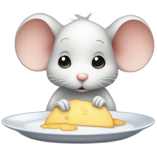 cute sad mouse looking at an empty plate emoji