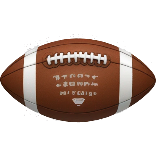 American football with writing of draftables emoji