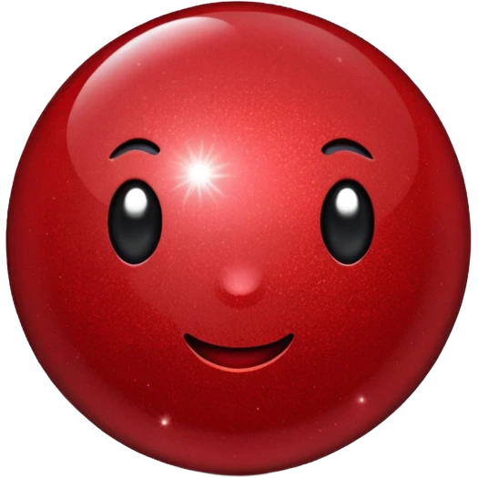 glitter bolinha vermelha pequena emoji