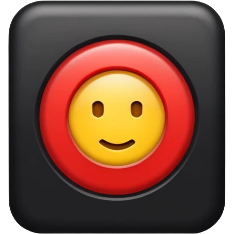 black and red rectangle with a medium-sized yellow circle in the middle emoji
