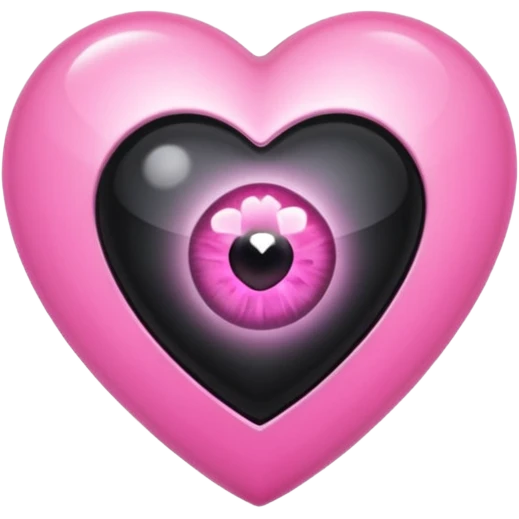 A black heart Gem with a pink eye in the center emoji